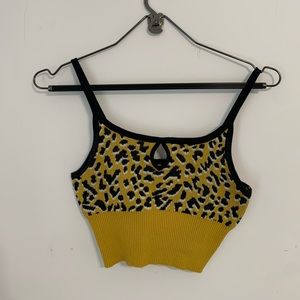 Crop leopard print tank BCBG